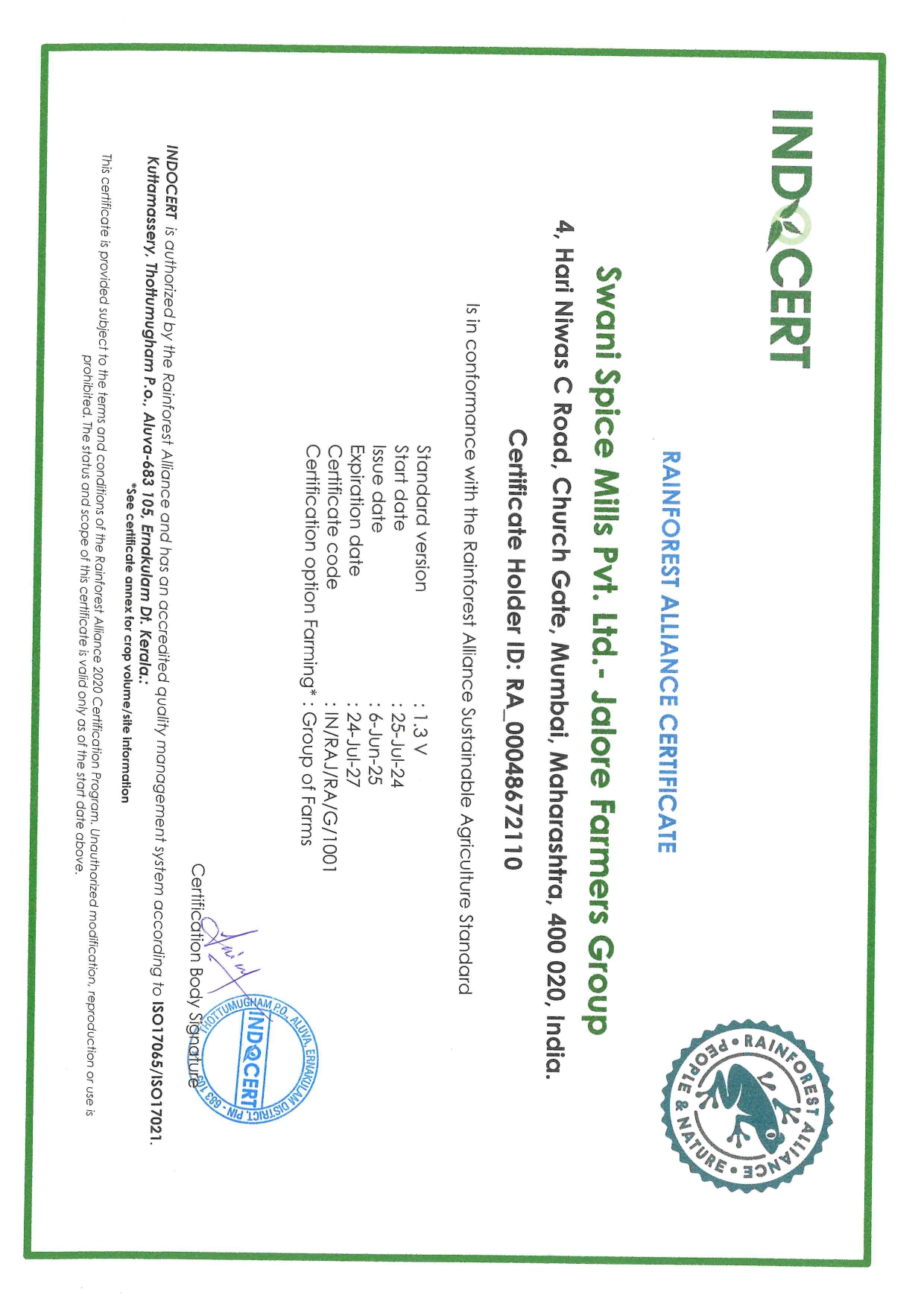 certificate